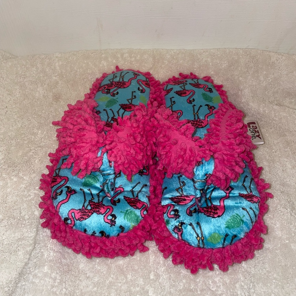 Lazy One Flamingo Spa Slippers Womens S/M - Picture 2 of 5